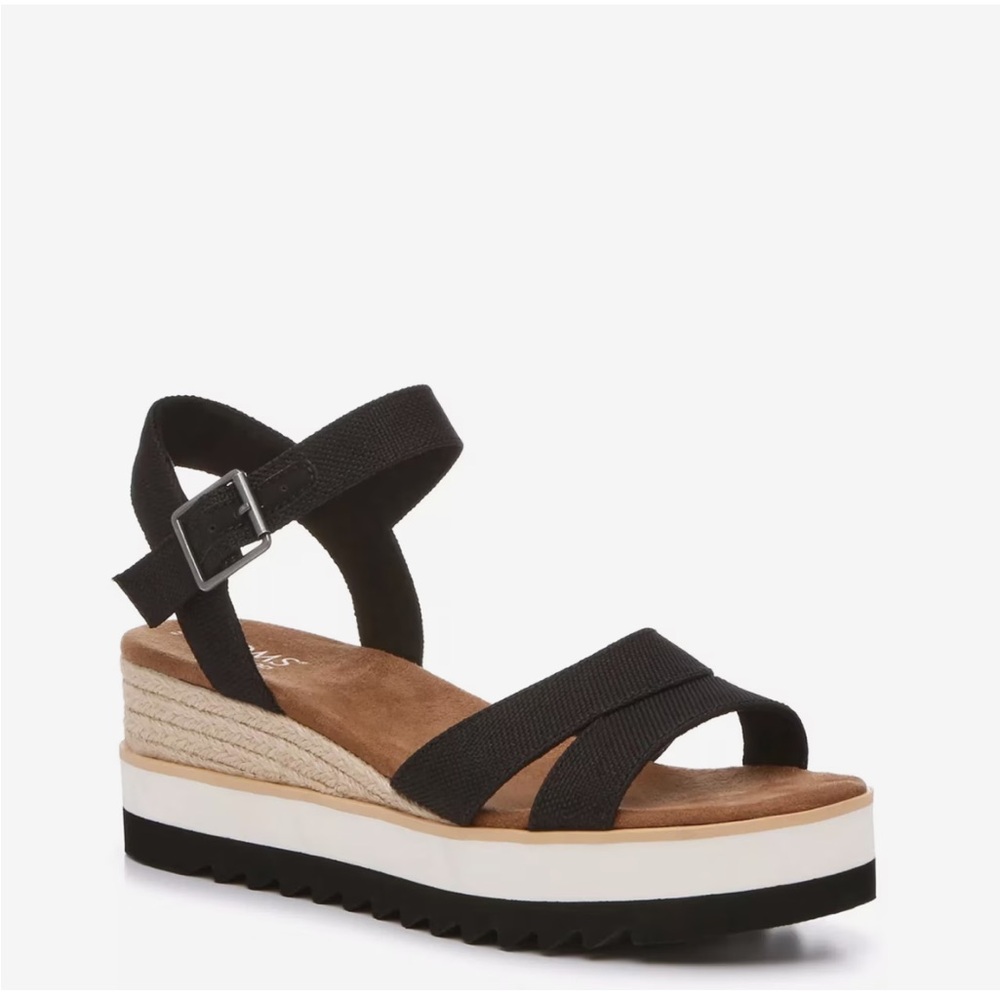 Toms Louisa Black and white Sandals Casual Summer Footwear size 7